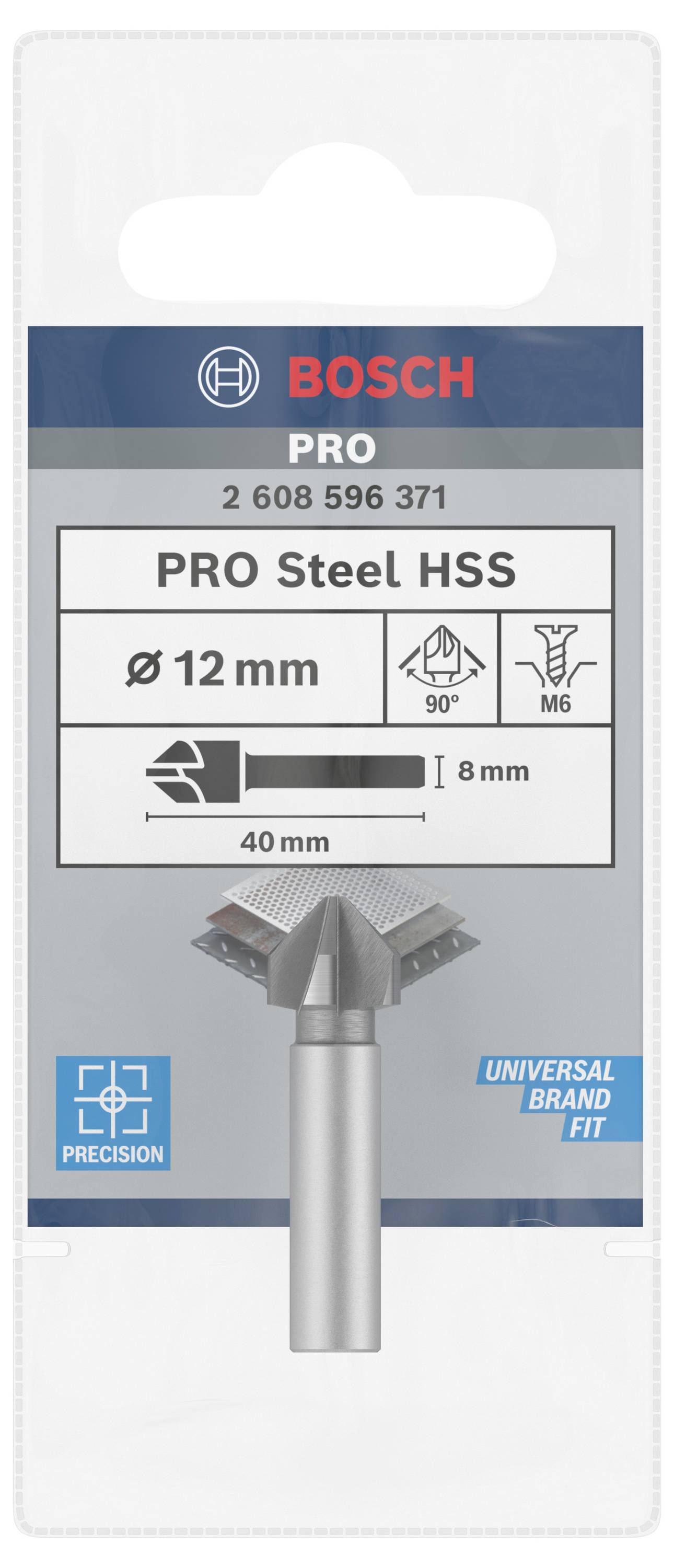 Bosch Accessories 2608596371 Kegelsenker 12 mm HSS Zylinderschaft 1 St.