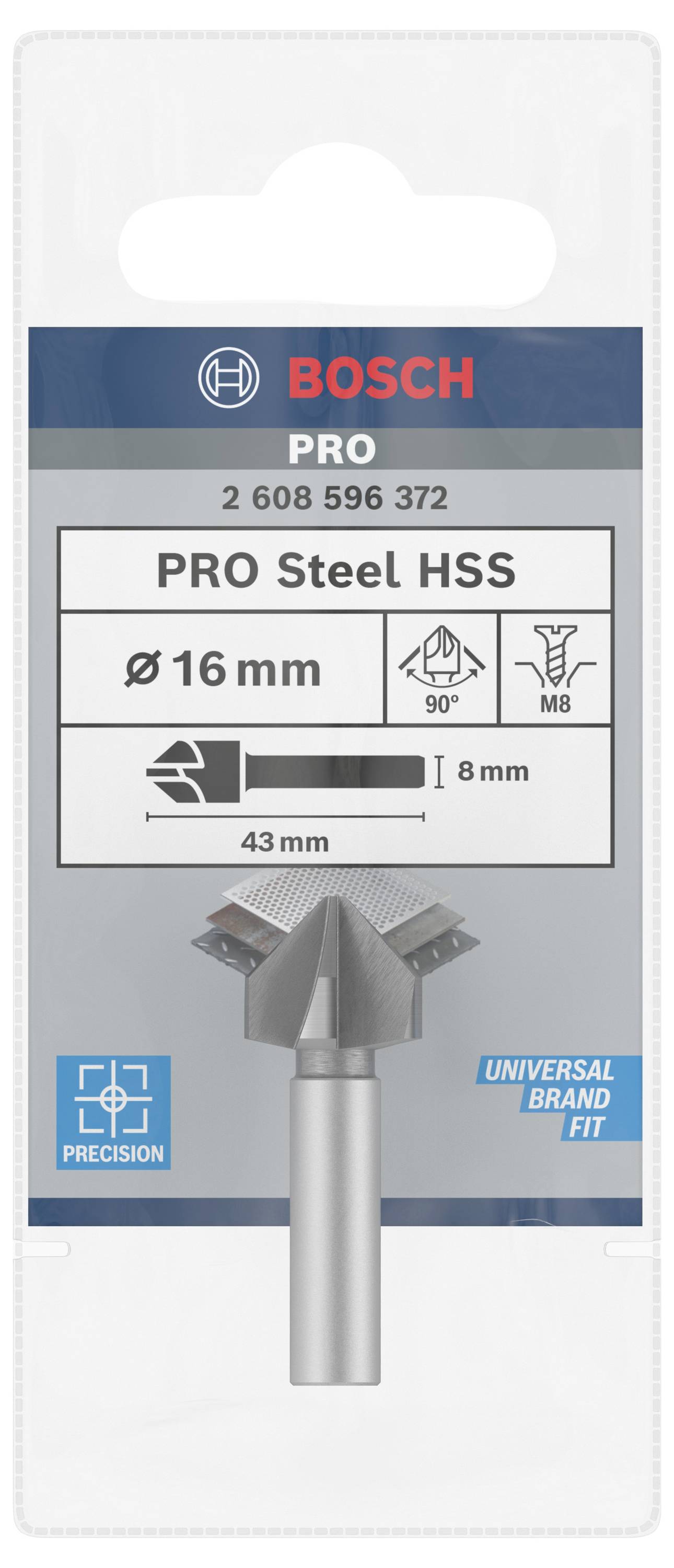 Bosch Accessories 2608596372 Kegelsenker 16mm HSS Zylinderschaft 1St.