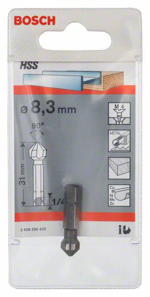Bosch Accessories 2608596405 Kegelsenker 8.3mm HSS 1/4" (6.3 mm) 1St.