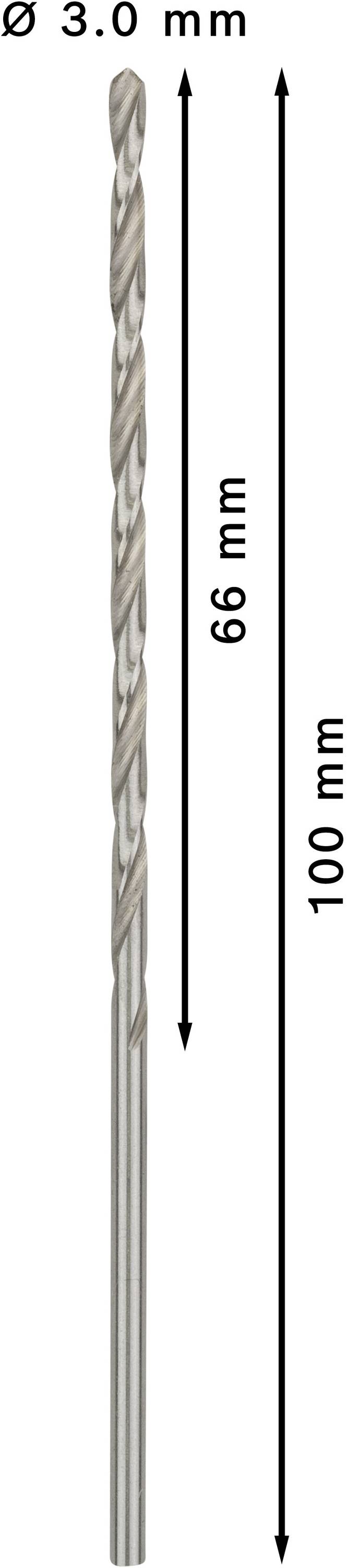 Bosch Accessories 2608596812 HSS Metall-Spiralbohrer 3mm Gesamtlänge 100mm geschliffen DIN 340 Zylinderschaft 5St.