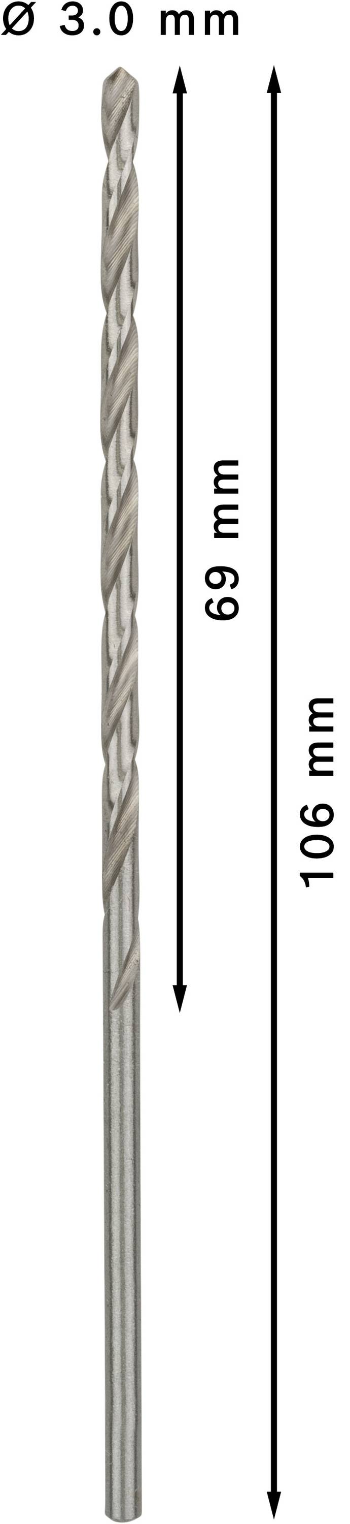 Bosch Accessories 2608596813 HSS Metall-Spiralbohrer 3.2mm Gesamtlänge 106mm geschliffen DIN 340 Zylinderschaft 5St.