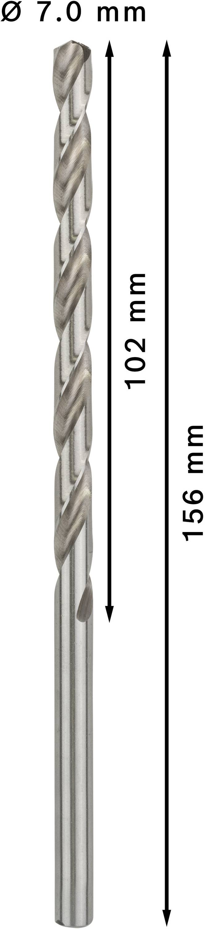 Bosch Accessories 2608596825 HSS Metall-Spiralbohrer 7mm Gesamtlänge 156mm geschliffen DIN 340 Zylinderschaft 5St.