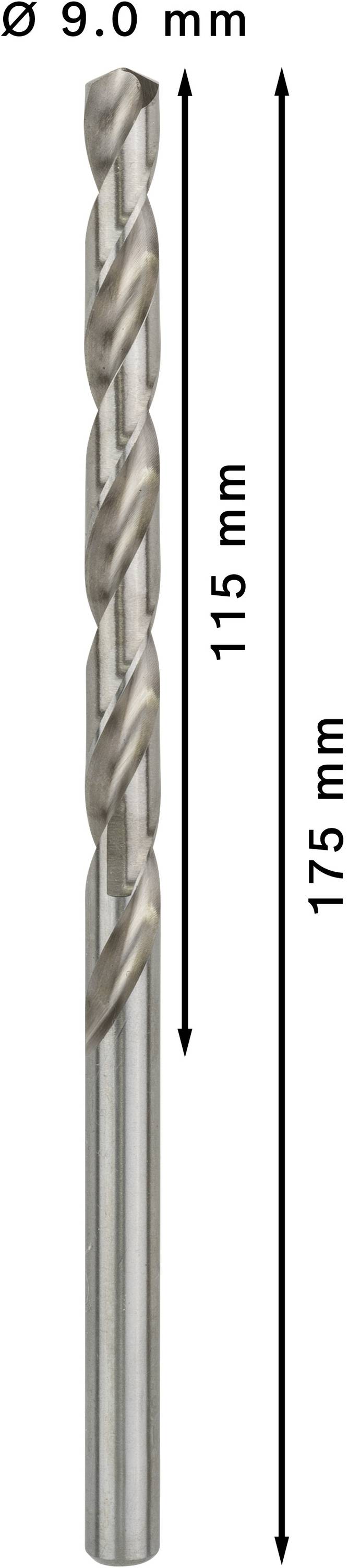 Bosch Accessories 2608596829 HSS Metall-Spiralbohrer 9mm Gesamtlänge 175mm geschliffen DIN 340 Zylinderschaft 5St.