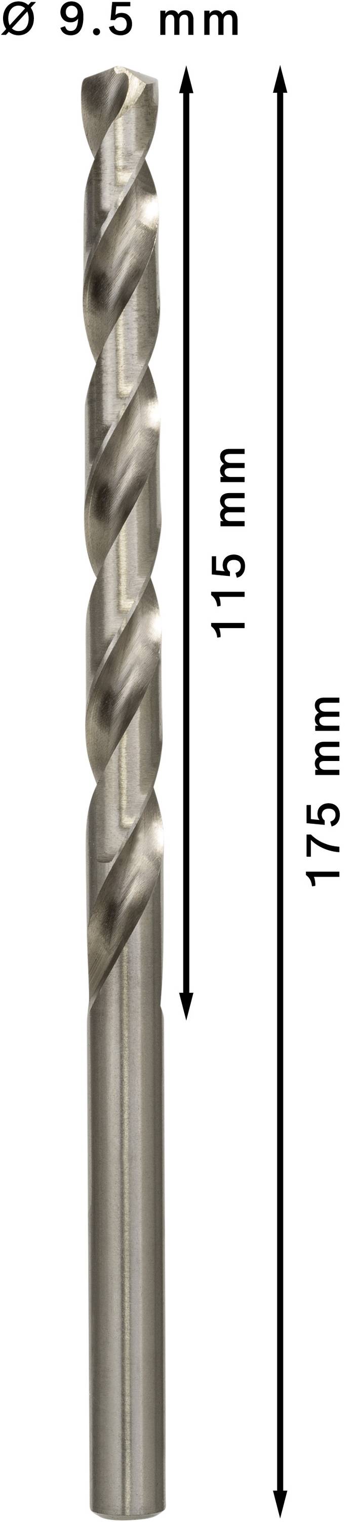 Bosch Accessories 2608596830 HSS Metall-Spiralbohrer 9.5mm Gesamtlänge 175mm geschliffen DIN 340 Zylinderschaft 5St.