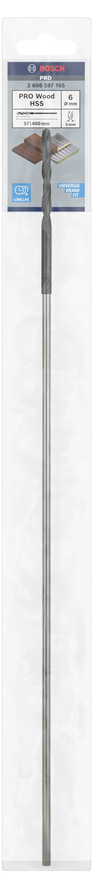 Bosch Accessories 2608597165 Schalungsbohrer 6 mm Gesamtlänge 400 mm Zylinderschaft 1 St.