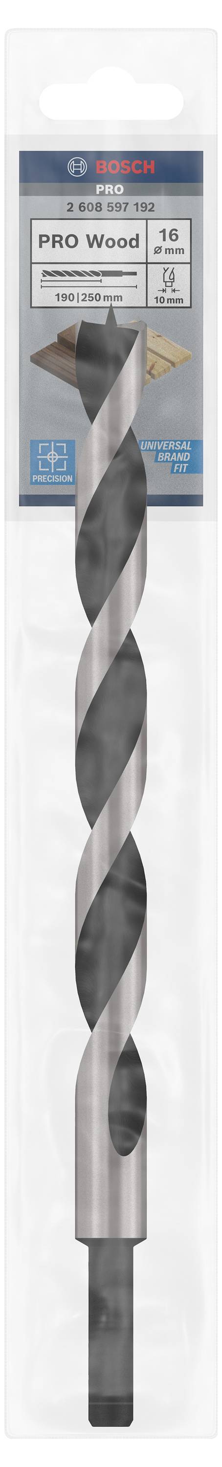 Bosch Accessories 2608597192 Holz-Spiralbohrer 16mm Gesamtlänge 250mm Zylinderschaft 1St.