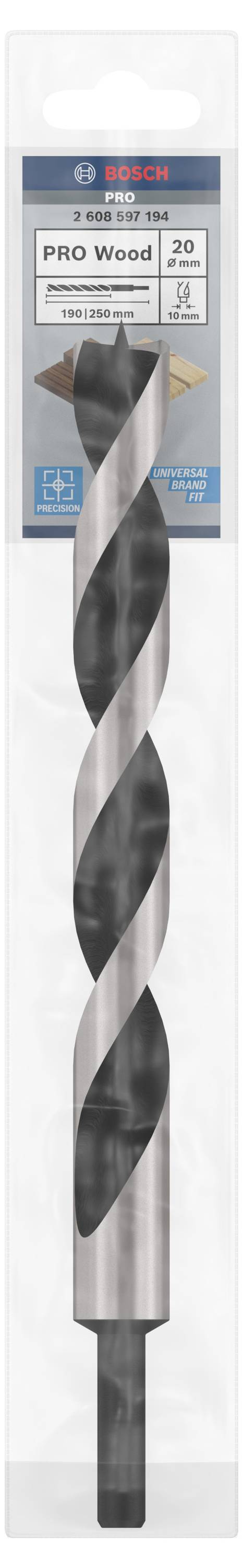 Bosch Accessories 2608597194 Holz-Spiralbohrer 20mm Gesamtlänge 250mm Zylinderschaft 1St.
