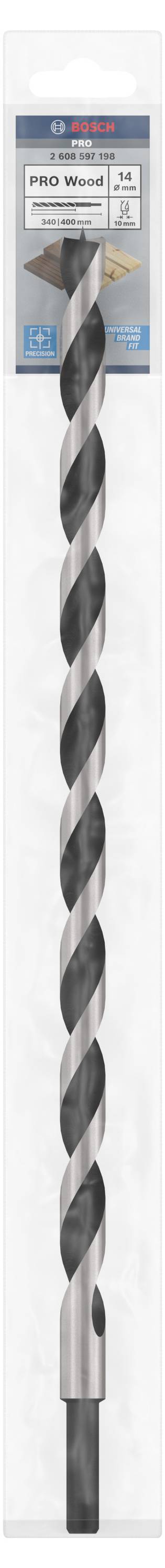 Bosch Accessories 2608597198 Holz-Spiralbohrer 14mm Gesamtlänge 400mm Zylinderschaft 1St.