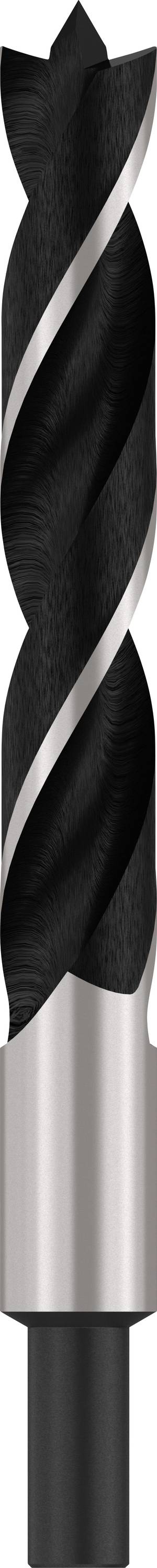 Ein schwarzer Bohrer mit Spiraldesign und silbernem Schaft, geeignet für präzises Bohren in verschiedenen Materialien.