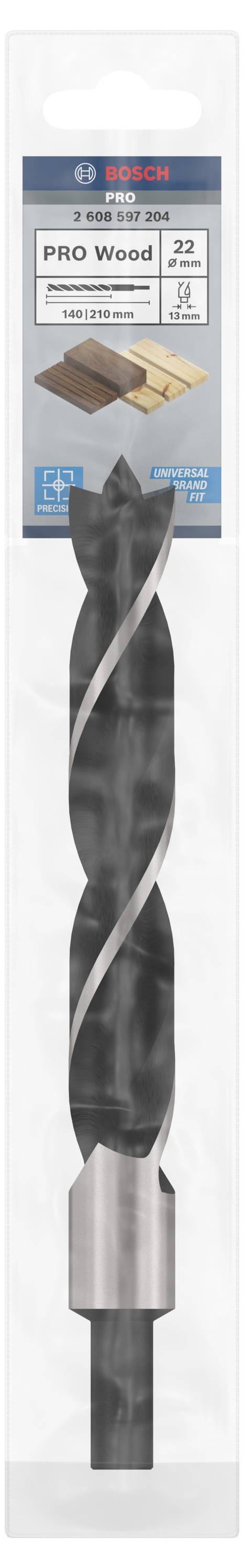 Bosch Accessories 2608597204 Holz-Spiralbohrer 22mm Gesamtlänge 210mm Zylinderschaft 1St.