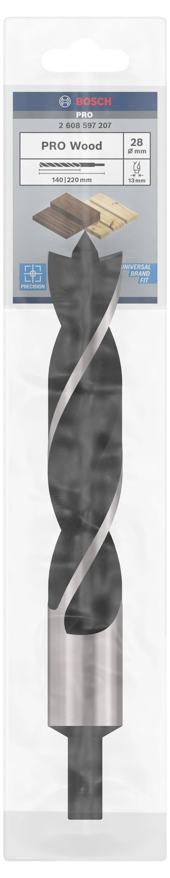 Bosch Accessories 2608597207 Holz-Spiralbohrer 28mm Gesamtlänge 220mm Zylinderschaft 1St.