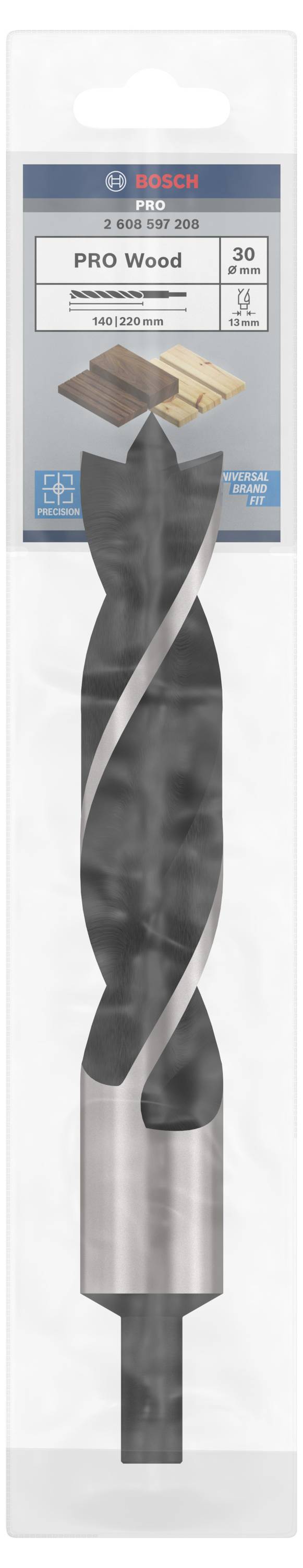 Bosch Accessories 2608597208 Holz-Spiralbohrer 30mm Gesamtlänge 220mm Zylinderschaft 1St.