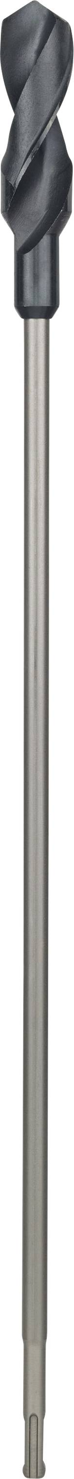 Langbohrer mit schwarzem Spiralbohrkopf und silbernem Schaft, verwendet für präzises Bohren in Metall oder Holz.