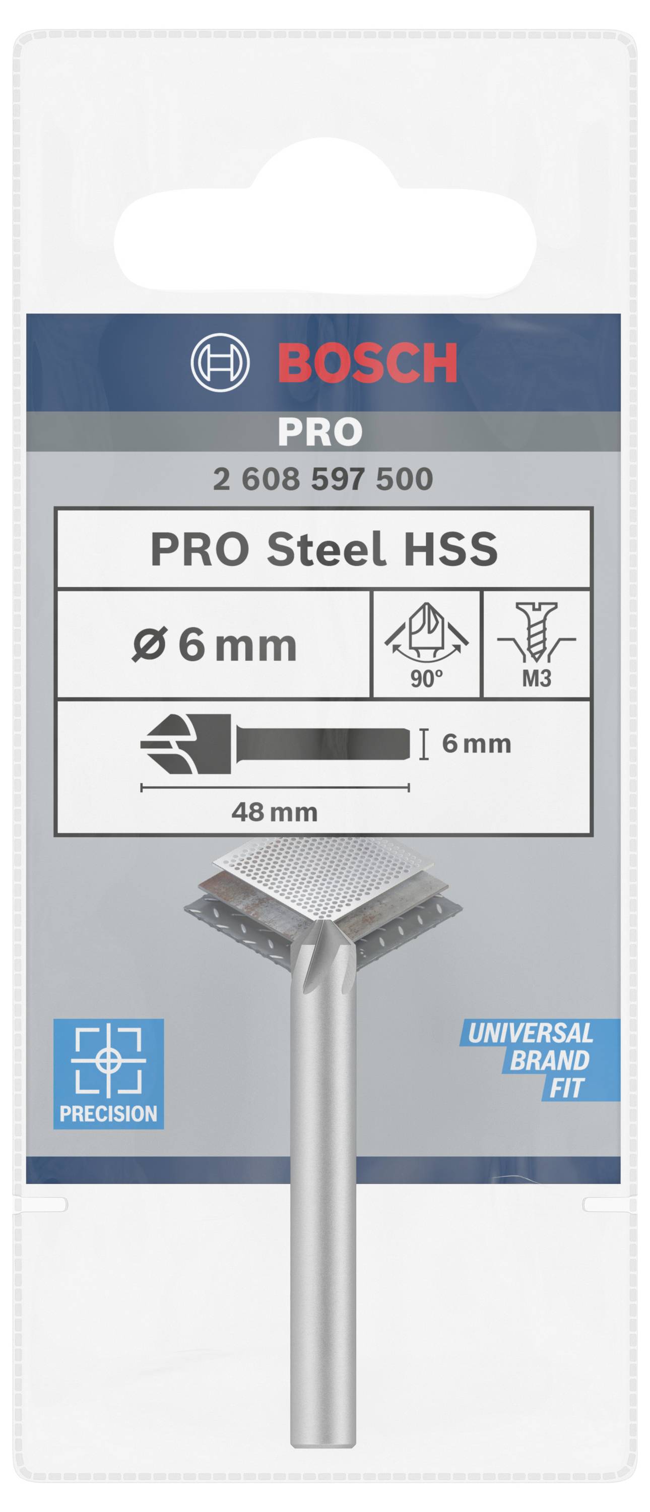 Bosch Accessories 2608597500 Kegelsenker 6mm HSS Zylinderschaft 1St.