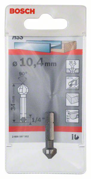Bosch Accessories 2608597502 Kegelsenker 10.4 mm HSS 1/4" (6.3 mm) 1 St.
