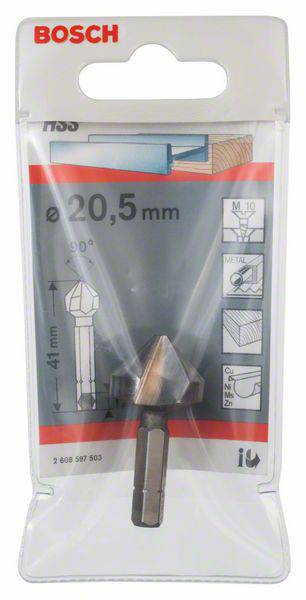 Bosch Accessories 2608597503 Kegelsenker 20.5mm HSS 1/4" (6.3 mm) 1St.