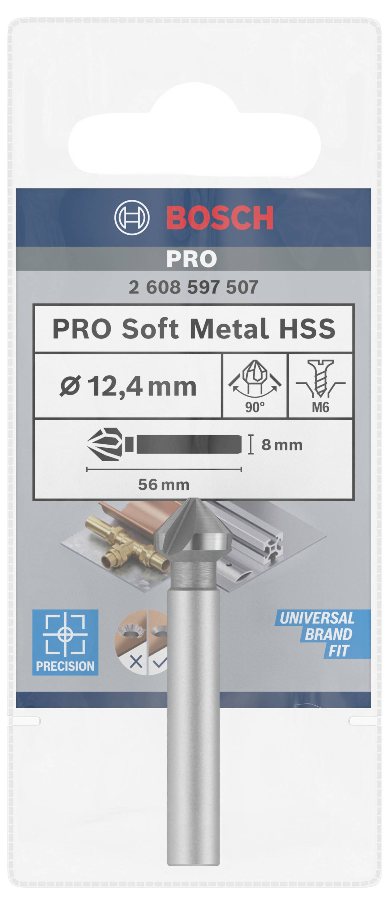 Bosch Accessories 2608597507 Kegelsenker 12.4 mm HSS Zylinderschaft 1 St.