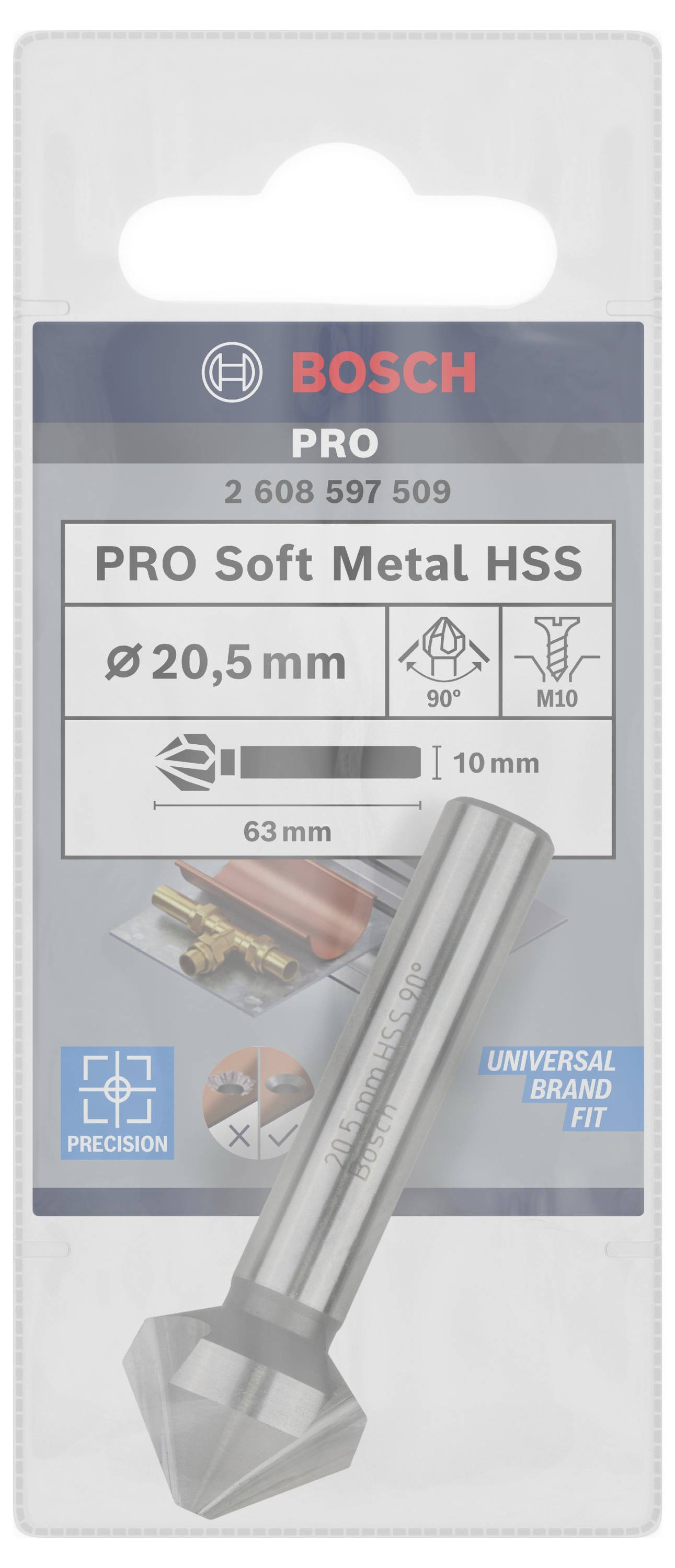 Bosch Accessories 2608597509 Kegelsenker 20.5 mm HSS Zylinderschaft 1 St.