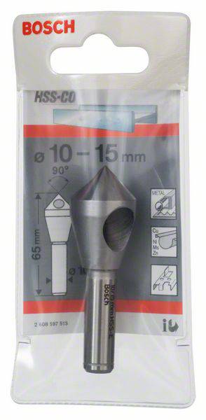 Bosch Accessories 2608597513 Querlochsenker 15 mm HSS-E Zylinderschaft 1 St.