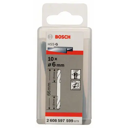 Bosch Accessories 2608597599 HSS Doppelendbohrer 6mm Gesamtlänge 66mm geschliffen Zylinderschaft 10St. Bosch Accessories 2608597599 HSS Doppelendbohrer 6mm Gesamtlänge 66mm geschliffen Zylinderschaft 10St.