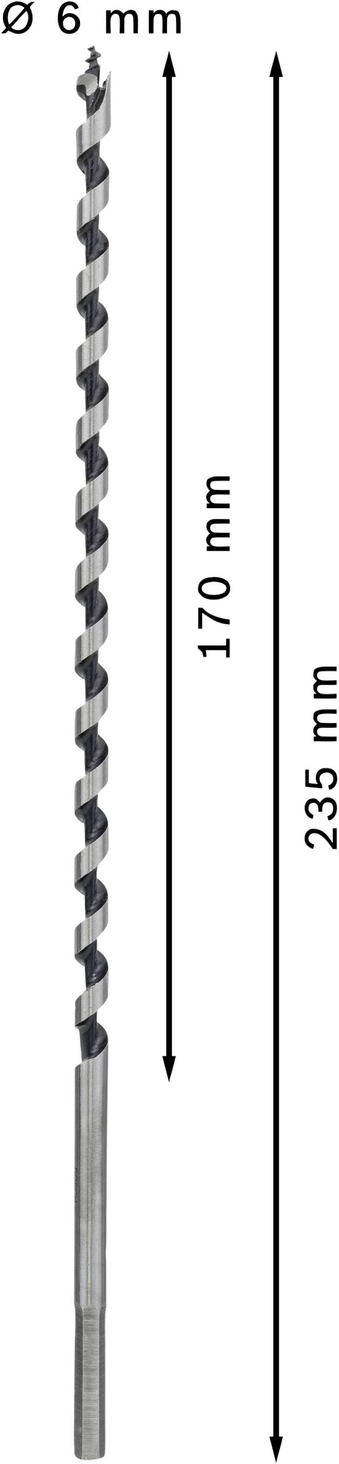 Bosch Accessories 2608597622 Schlangenbohrer 6 mm Gesamtlänge 235 mm Sechskantschaft 1 St.