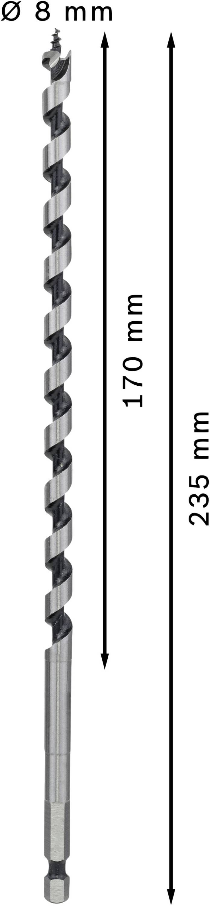 Bosch Accessories 2608597623 Schlangenbohrer 8mm Gesamtlänge 235mm Sechskantschaft 1St.