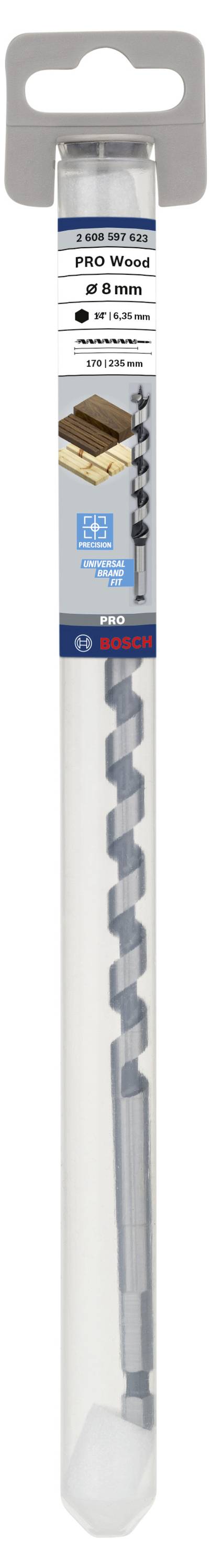 Bosch Accessories 2608597623 Schlangenbohrer 8mm Gesamtlänge 235mm Sechskantschaft 1St.