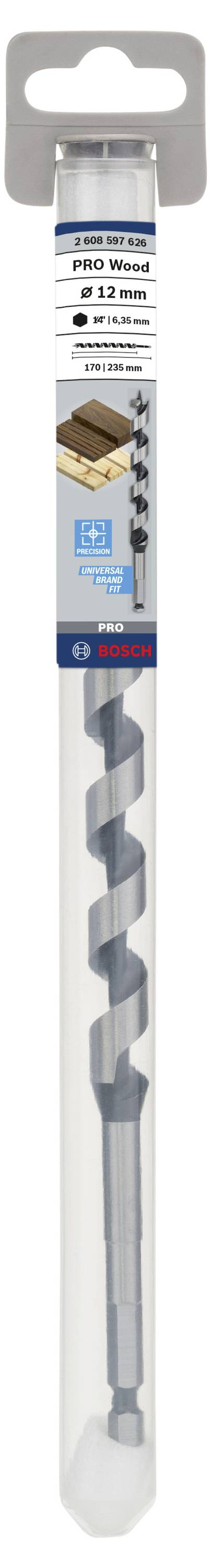 Bohrer-Verpackung von Bosch, geeignet für Holzbohrungen; Merkmale: Ø 17 mm, Zentrierspitze, geeignet für weiche und harte Hölzer.