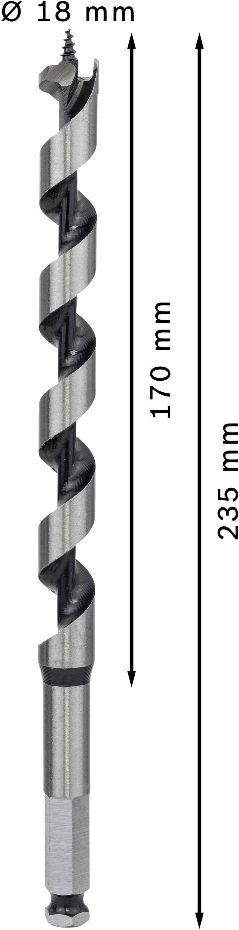 Bosch Accessories 2608597631 Schlangenbohrer 18mm Gesamtlänge 235mm Sechskantschaft 1St.