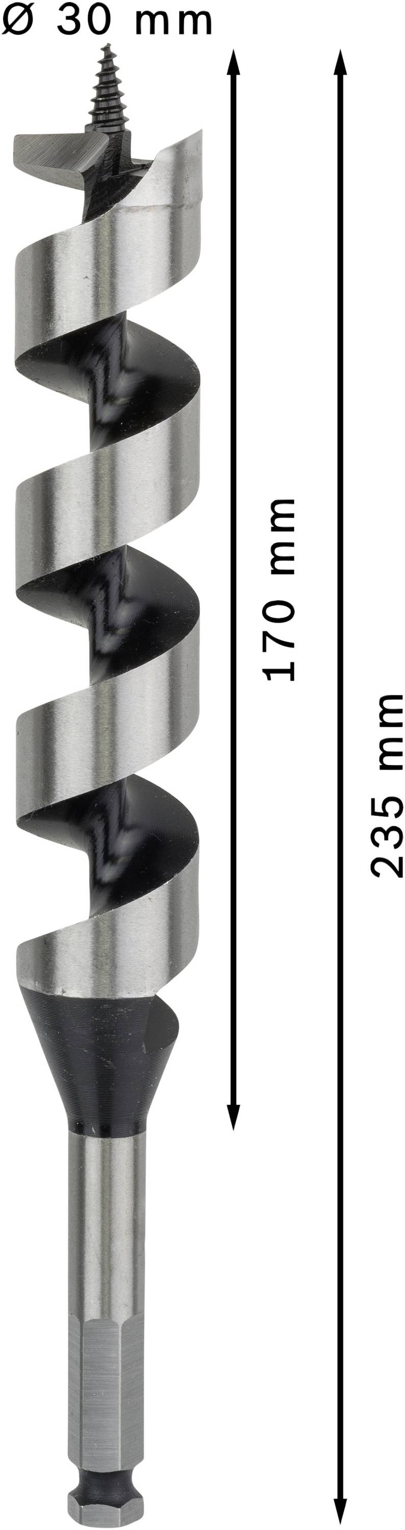 Bosch Accessories 2608597638 Schlangenbohrer 30mm Gesamtlänge 235mm Sechskantschaft 1St.