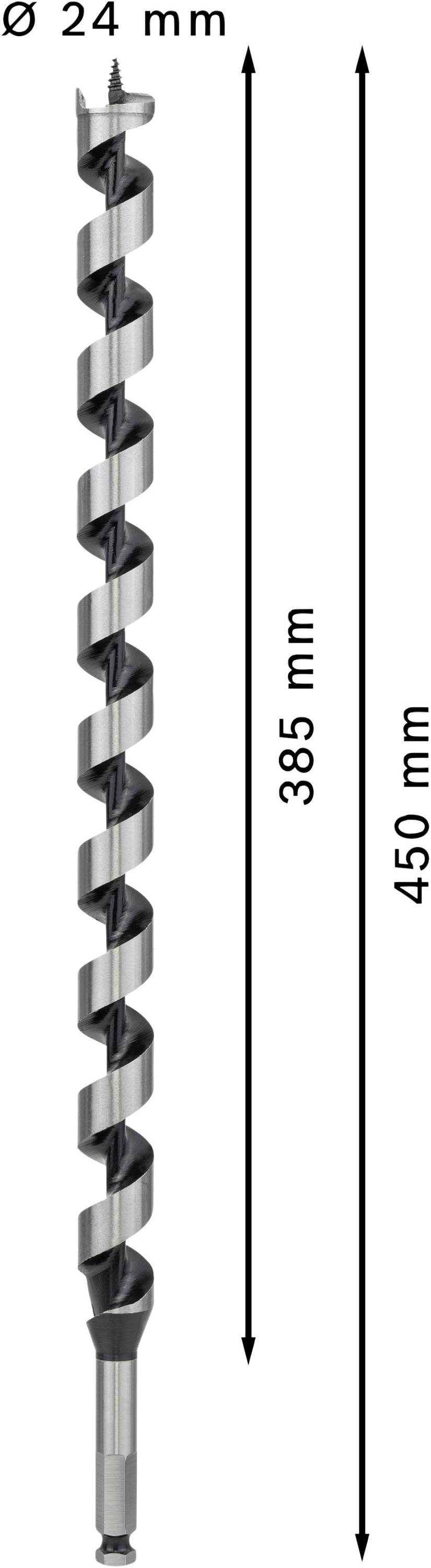 Bosch Accessories 2608597648 Schlangenbohrer 24mm Gesamtlänge 450mm Sechskantschaft 1St.