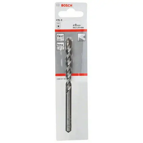 Bosch Accessories CYL-3 2608597663 Hartmetall Beton-Spiralbohrer 8 mm Gesamtlänge 120 mm Zylinderschaft 1 St. Bosch Accessories CYL-3 2608597663 Hartmetall Beton-Spiralbohrer 8 mm Gesamtlänge 120 mm Zylinderschaft 1 St.