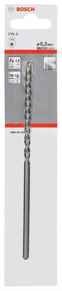 Bosch Accessories CYL-3 2608597678 Hartmetall Beton-Spiralbohrer 5.5mm Gesamtlänge 150mm Zylinderschaft 1St.