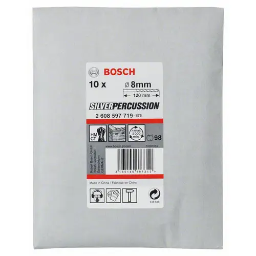 Bosch Accessories CYL-3 2608597719 Hartmetall Beton-Spiralbohrer 8mm Gesamtlänge 120mm Zylinderschaft 10St. Bosch Accessories CYL-3 2608597719 Hartmetall Beton-Spiralbohrer 8mm Gesamtlänge 120mm Zylinderschaft 10St.