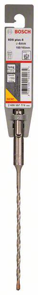 Bosch Accessories SDS-plus-5 2608597774 Hartmetall Hammerbohrer 4mm Gesamtlänge 160mm SDS-Plus 1St.