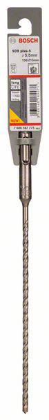 Bohrer von Bosch mit SDS-plus Aufnahme, geeignet für Beton und Mauerwerk, verpackt im Blister mit Produktinformationen.