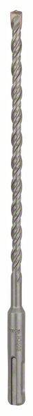 Ein grauer Bohrer mit spiralförmigem Design für schwere Arbeiten, geeignet für Beton- oder Mauerwerksbohren, auf einem weißen Hintergrund.