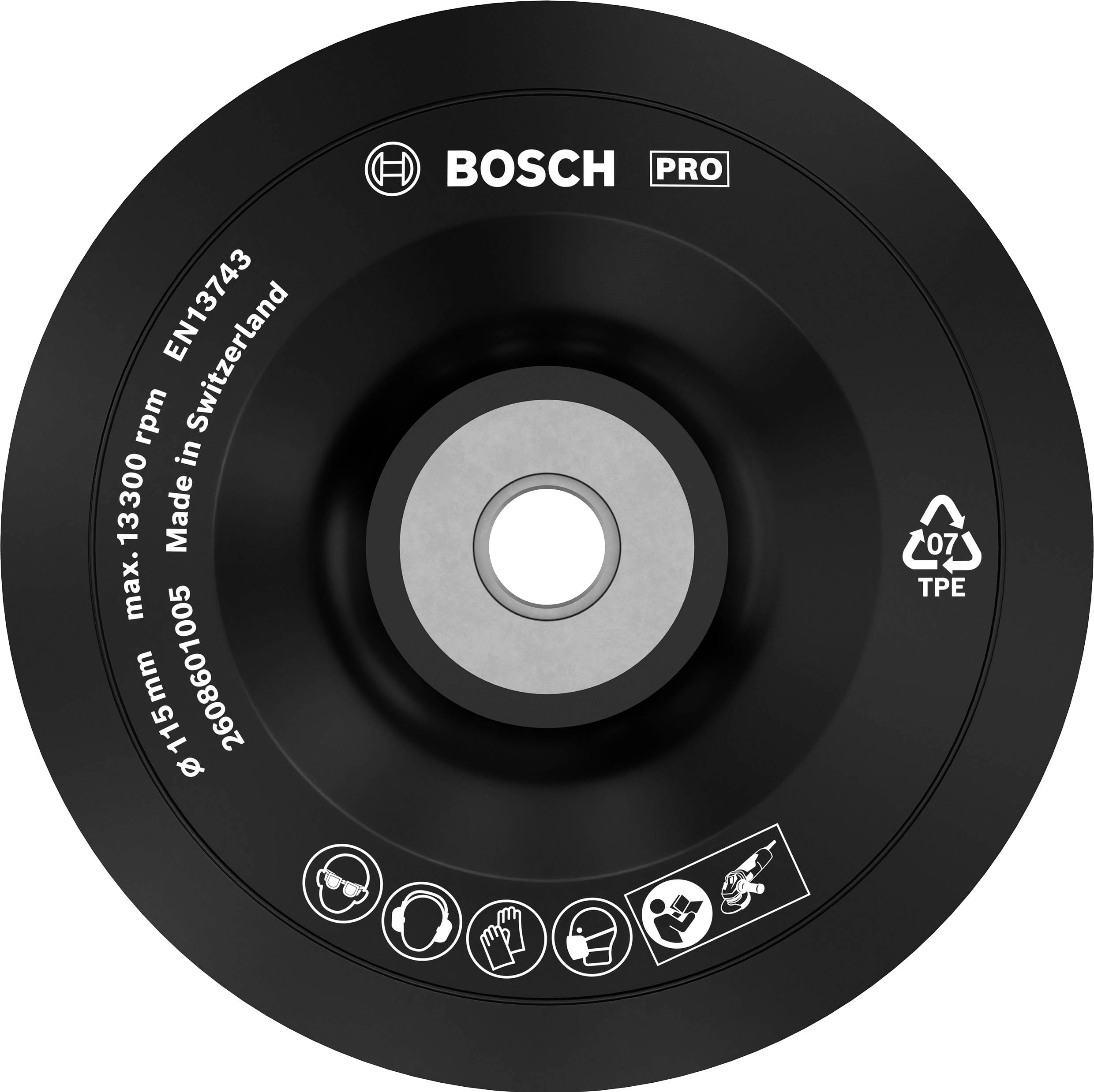 Bosch Accessories 2608601005 Stützteller Standard, M14, 115 mm, 13 300 U/min Durchmesser 115 mm
