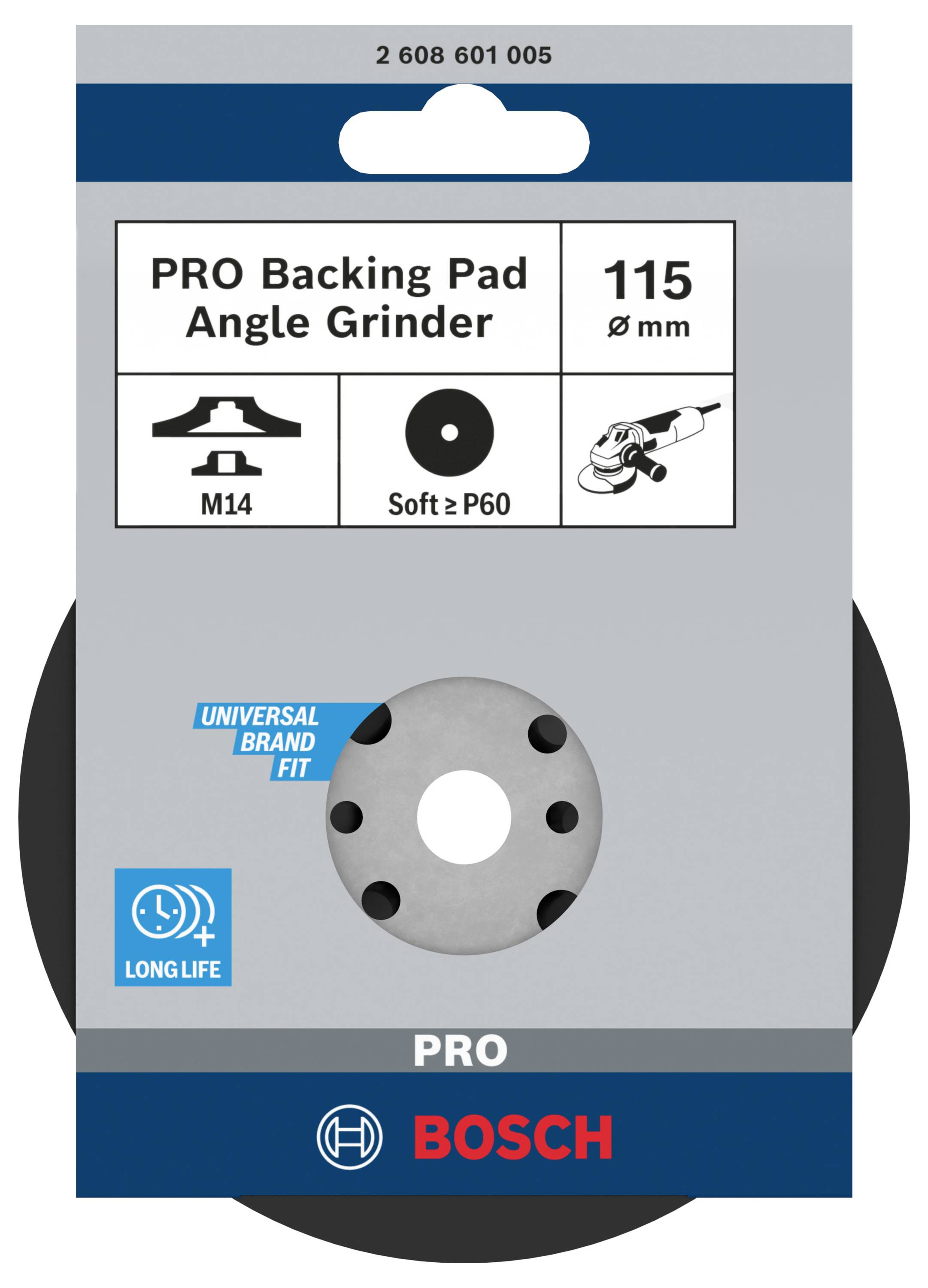 Bosch Accessories 2608601005 Stützteller Standard, M14, 115 mm, 13 300 U/min Durchmesser 115 mm