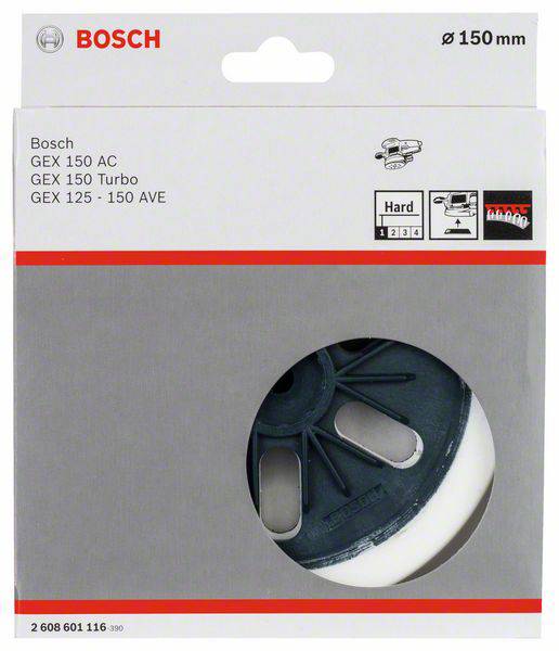 Bosch Accessories 2608601116 Schleifteller hart, 150 mm Durchmesser 150 mm Passend für (Details) Exzenterschleifer GEX 125-150 AVE, GEX 150 AC, GEX