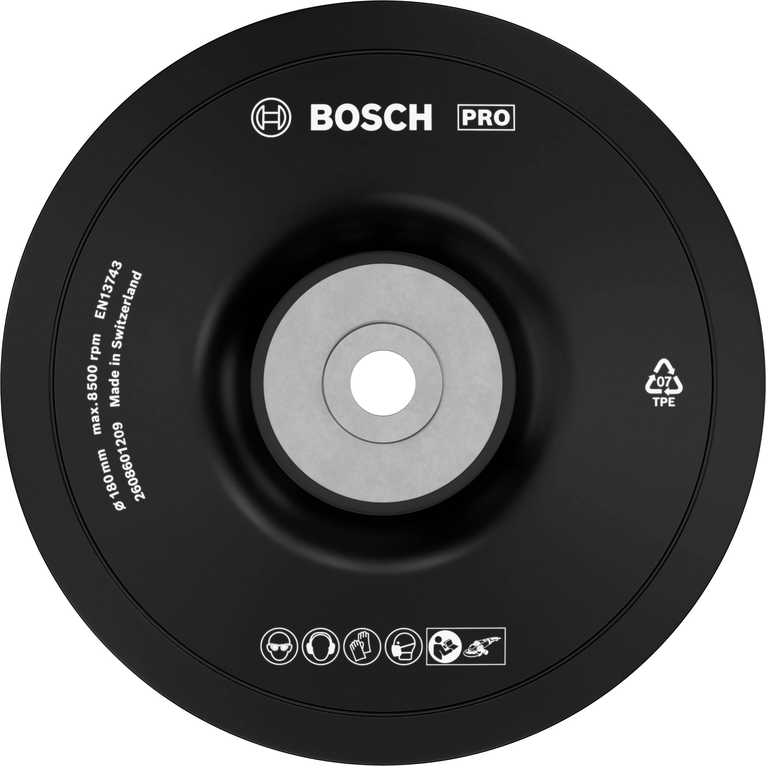 Bosch Accessories 2608601209 Stützteller Standard, M14, 180 mm, 8 500 U/min Durchmesser 180mm