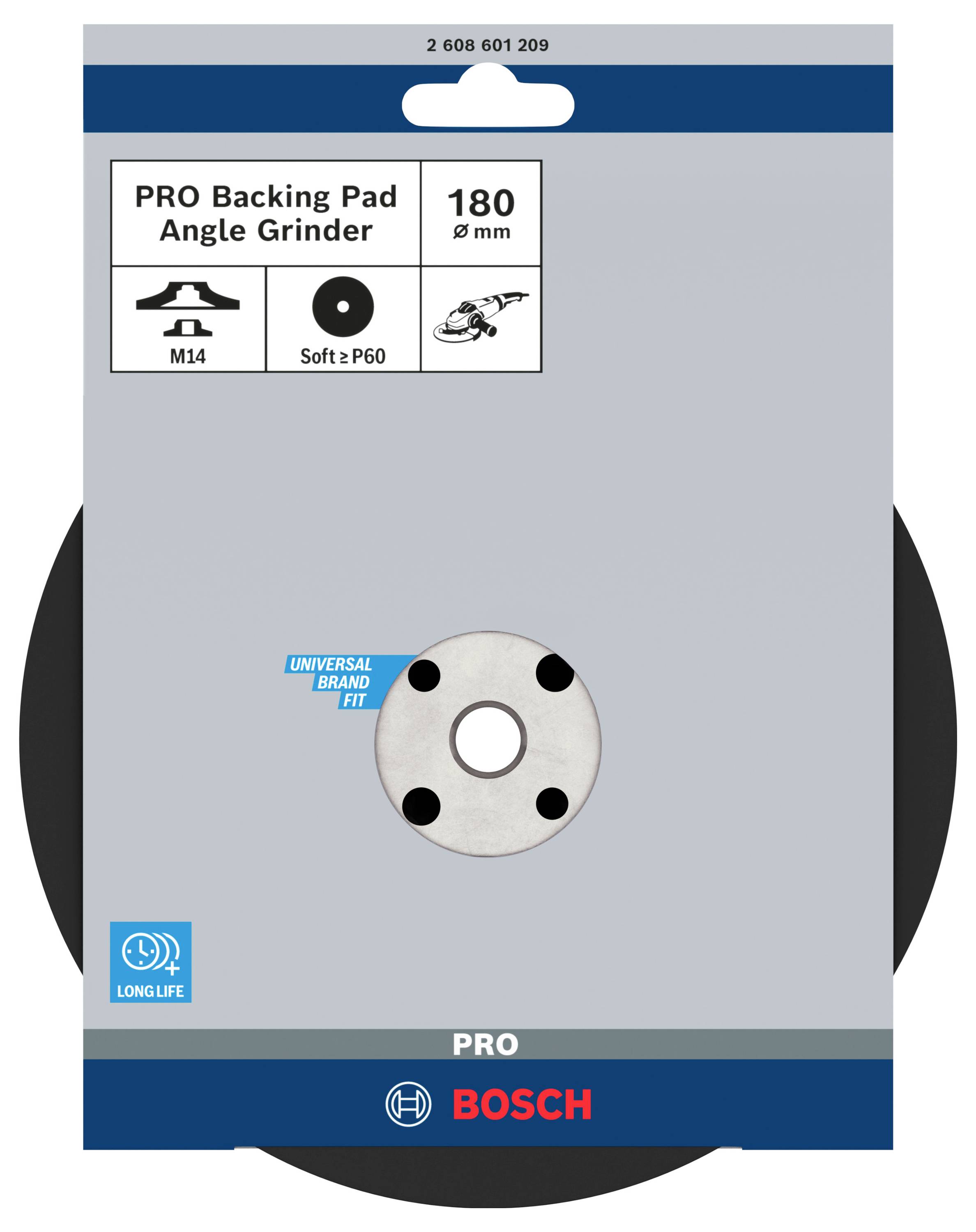 Bosch Accessories 2608601209 Stützteller Standard, M14, 180 mm, 8 500 U/min Durchmesser 180mm