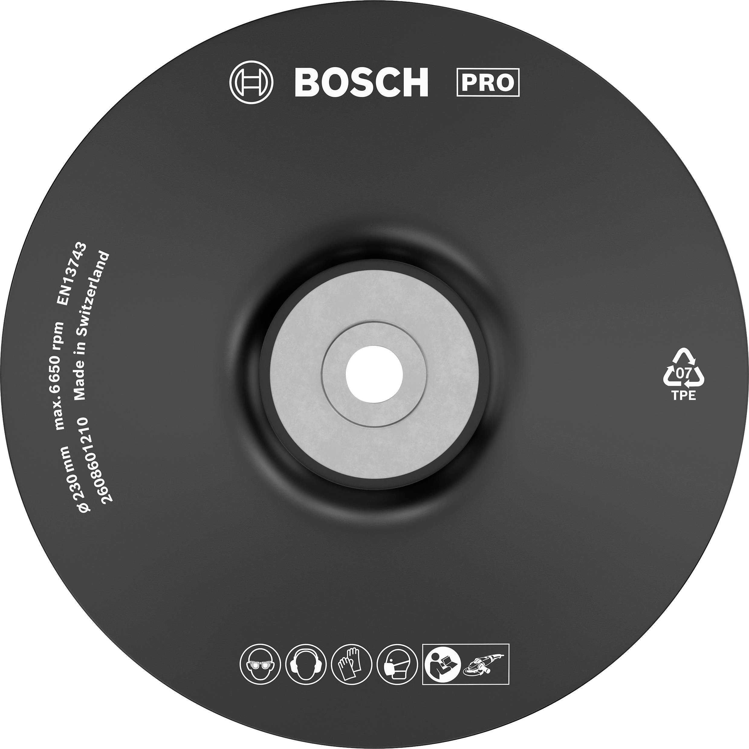 Bosch Accessories 2608601210 Stützteller Standard, M14, 230 mm, 6 650 U/min Durchmesser 230mm