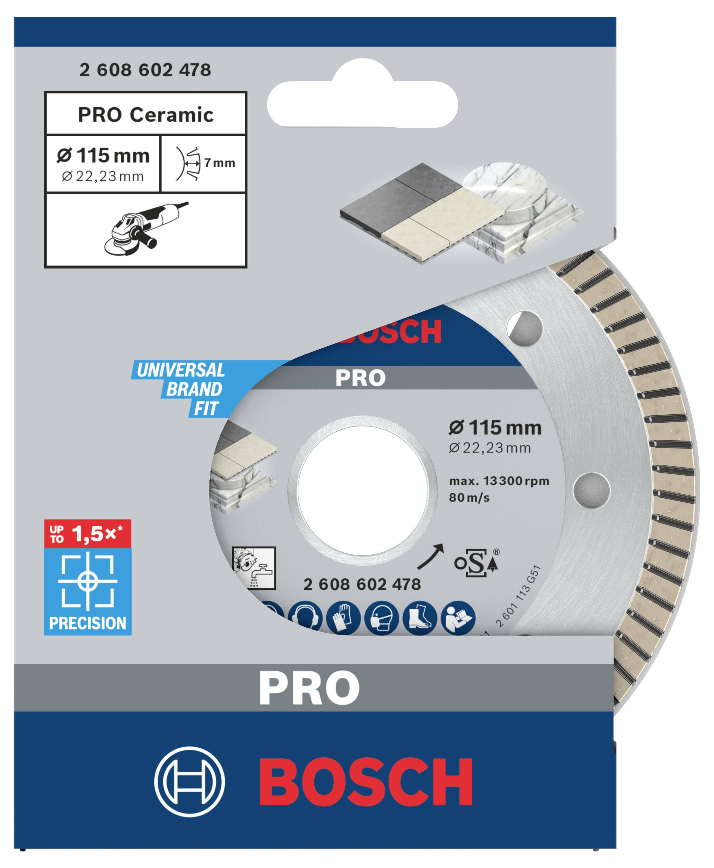 Bosch Accessories 2608602478 Bosch Power Tools Diamanttrennscheibe Durchmesser 115 mm 1 St.
