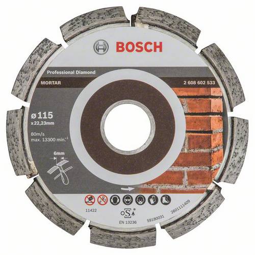 Bosch Accessories 2608602533 Fugenfräser Expert for Mortar, 115 x 6 x 7 x 22,23mm Durchmesser 115mm