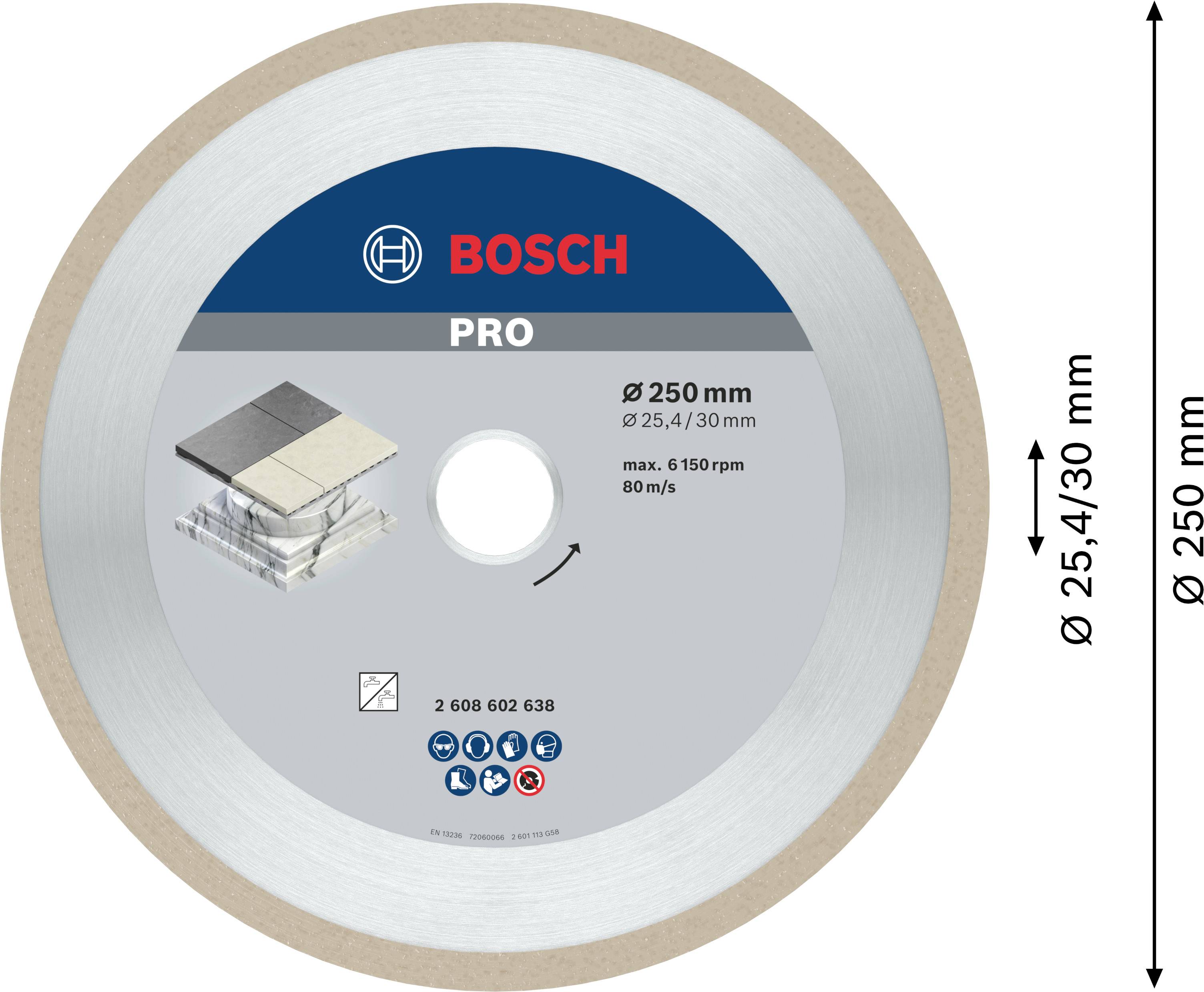 Bosch Accessories 2608602638 Diamanttrennscheibe 1St.