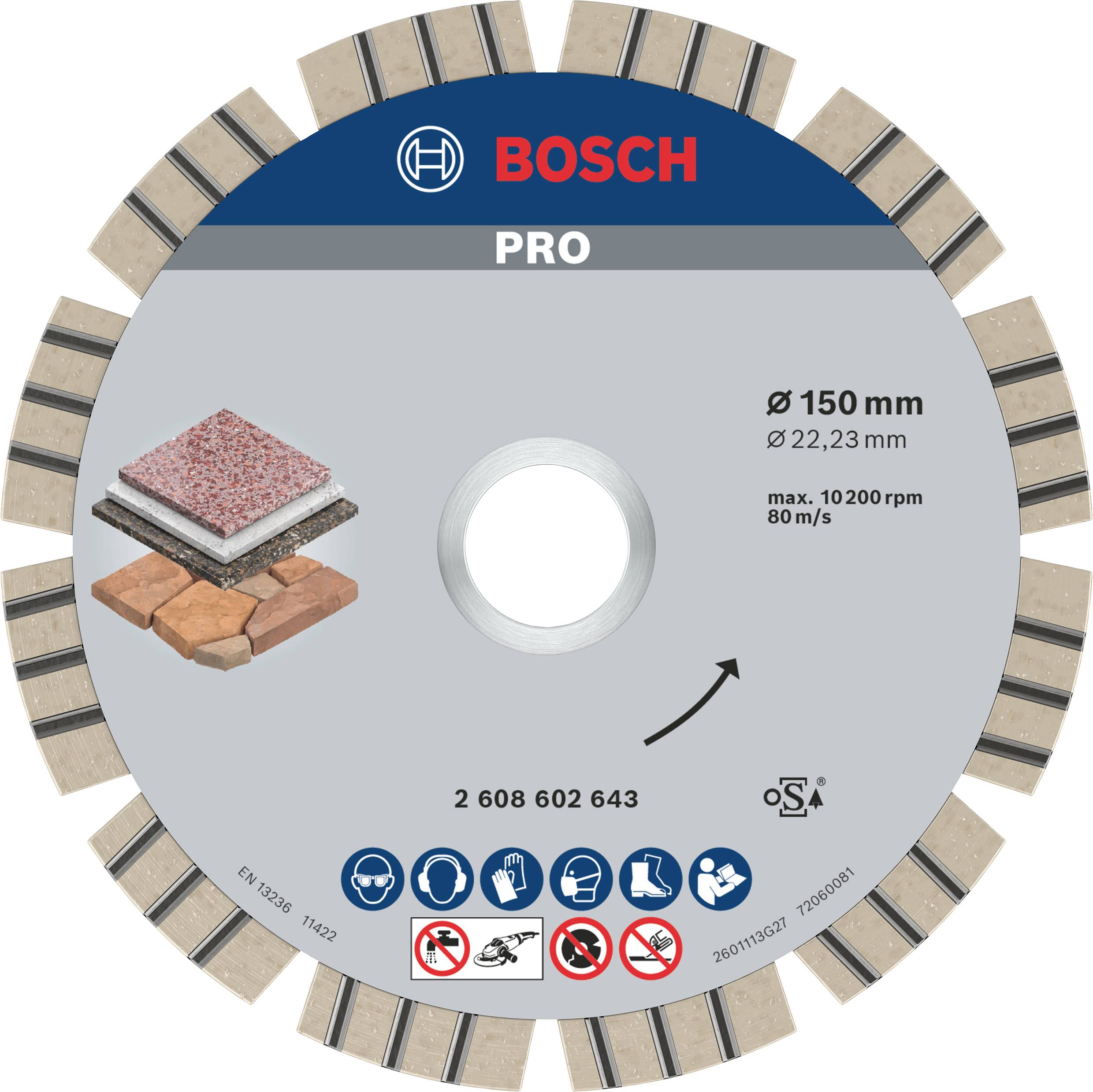 Bosch Accessories 2608602643 Diamanttrennscheibe Durchmesser 150mm 1St.