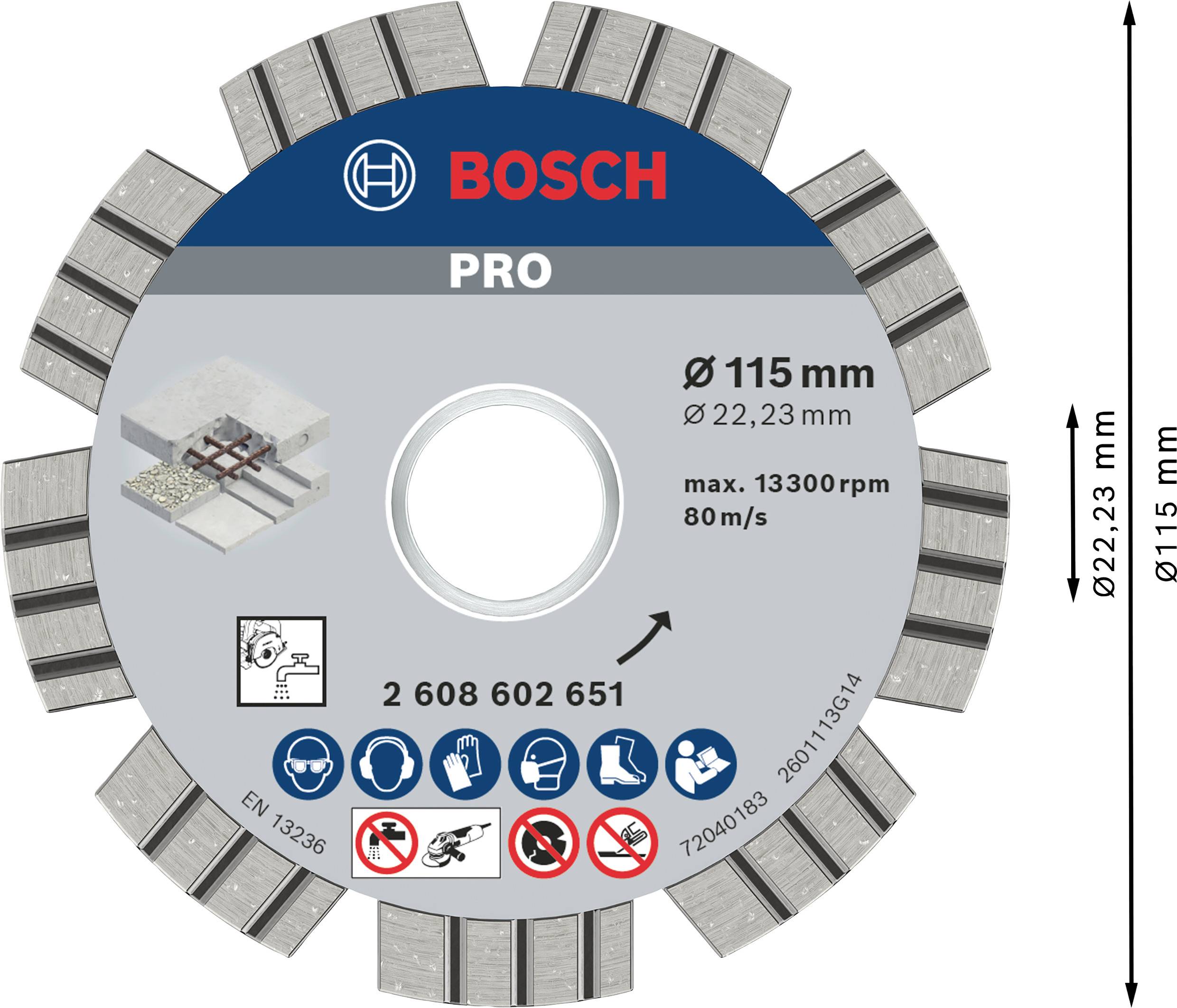 Bosch Accessories 2608602651 Diamanttrennscheibe Durchmesser 115 mm 1 St.