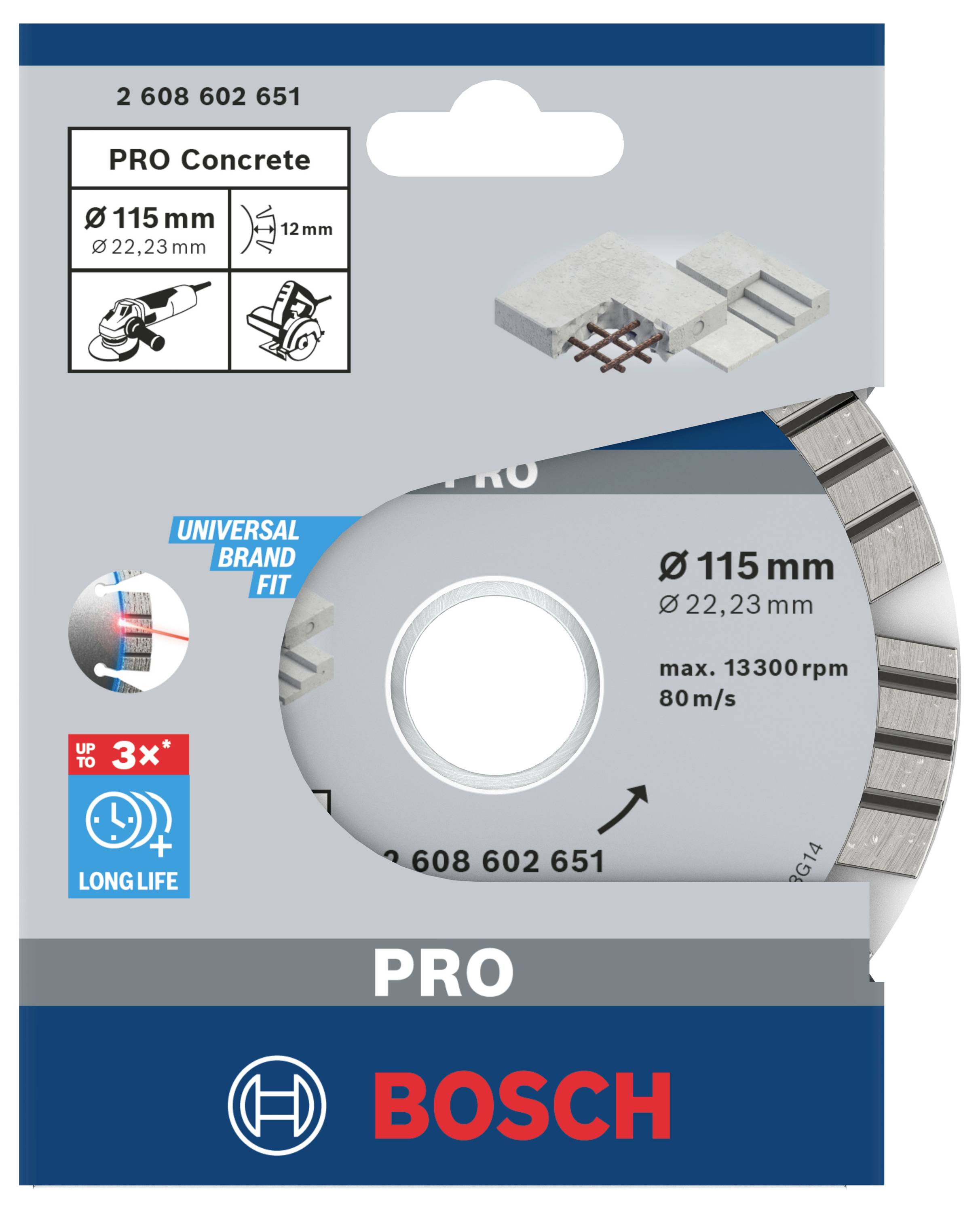 Bosch Accessories 2608602651 Diamanttrennscheibe Durchmesser 115 mm 1 St.