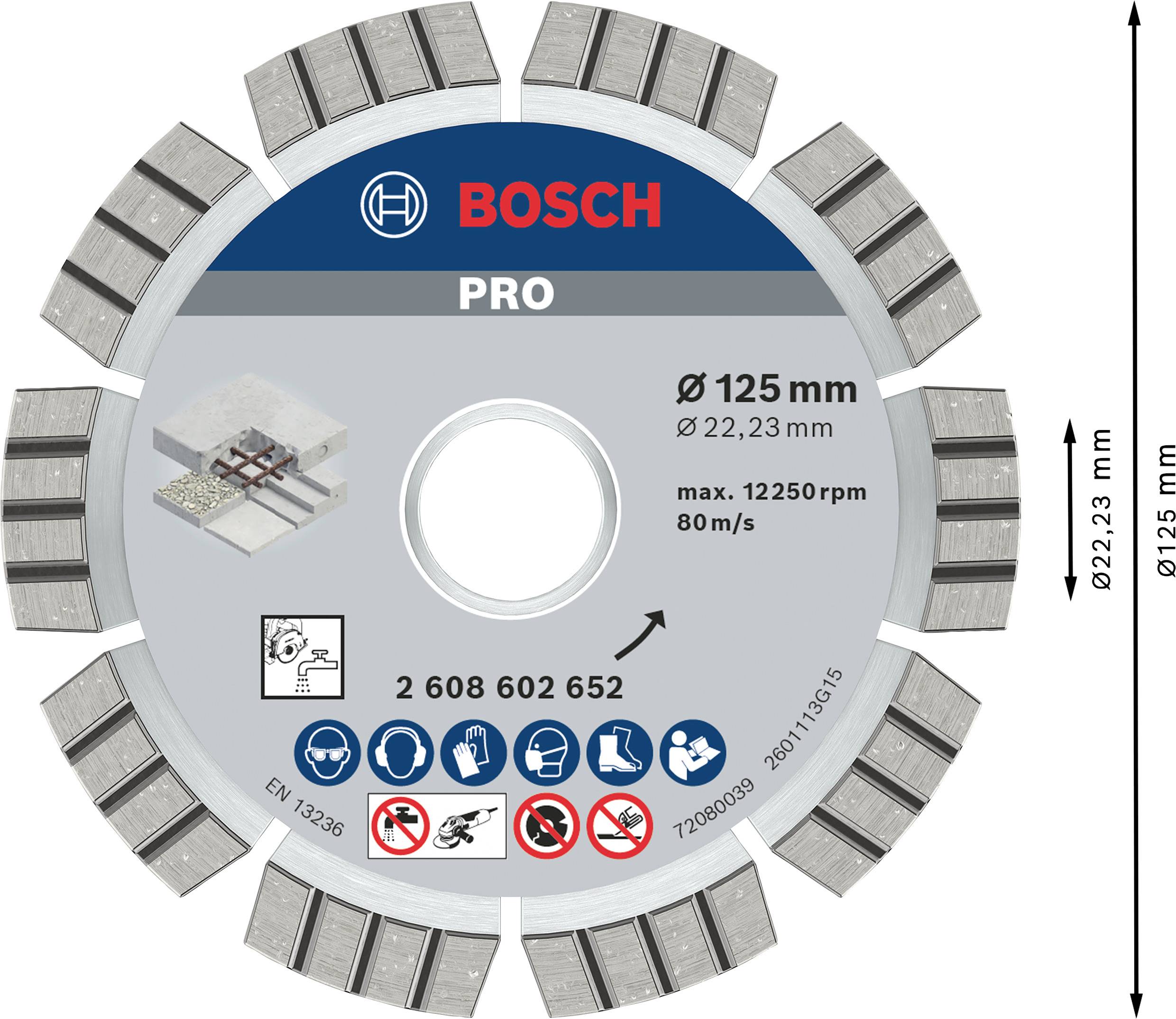 Bosch Accessories 2608602652 Diamanttrennscheibe Durchmesser 125mm 1St.